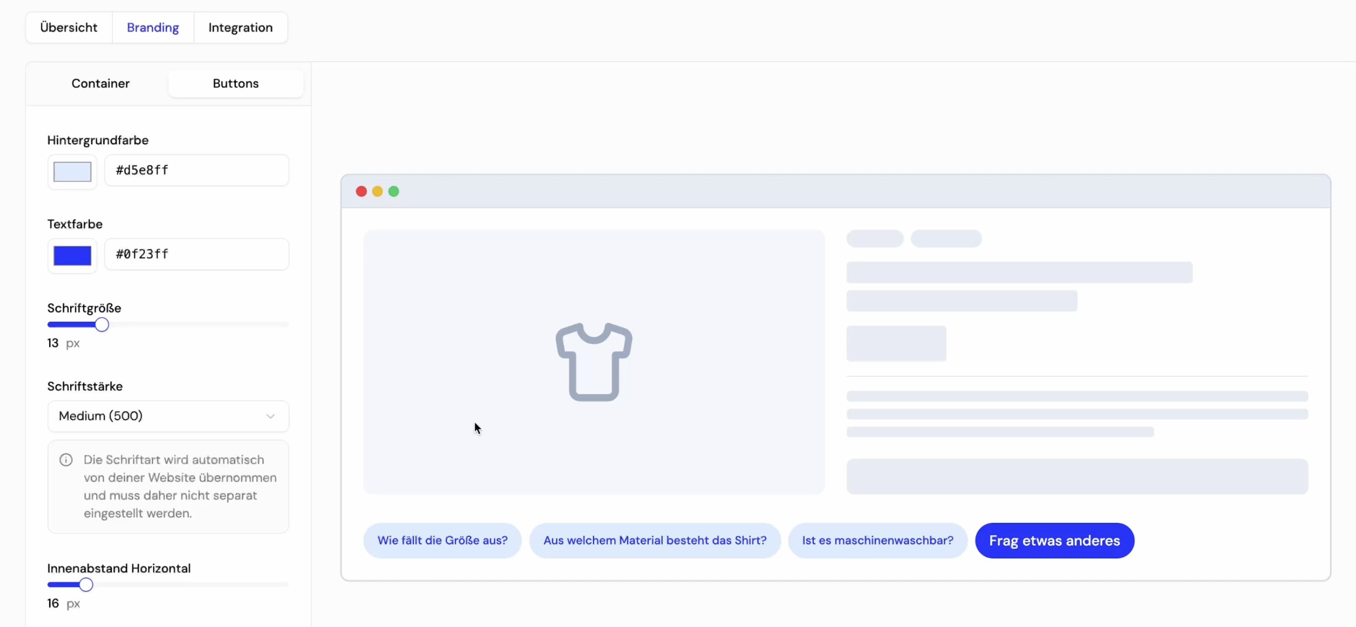 Software-Oberfläche mit Reglern