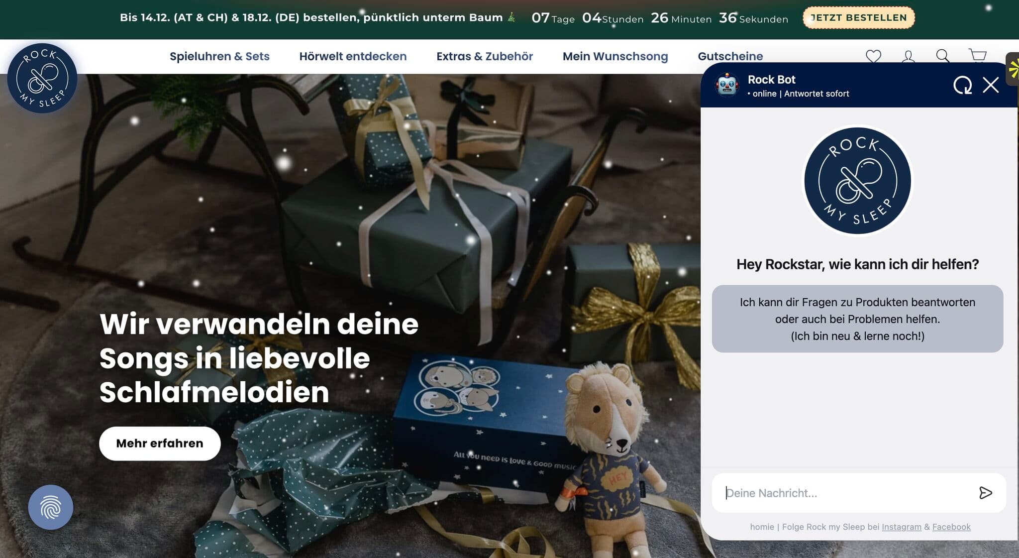 Die Oberfläche eines Online-Shops